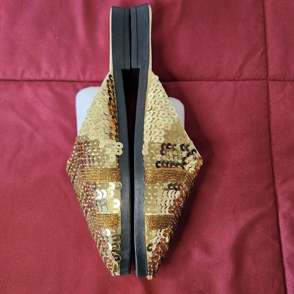 Vintage Easy USA Sequin Beads Mule Slides Y2K Satin Slippers Sz 7 NIB - Picture 9 of 11